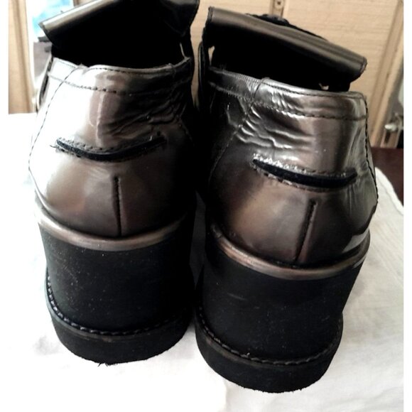 Stuart Weitzman Y2K Platform Preppy Chunky Metallic Gold Loafer Size 9.5M Shoes - Picture 11 of 11